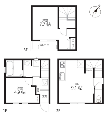 神奈川県横浜市南区中島町2-47付近の一戸建ての間取り