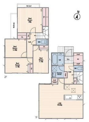神奈川県横浜市戸塚区上矢部町の新築一戸建ての間取り