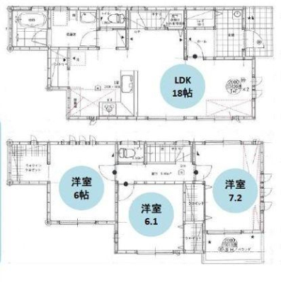 神奈川県横須賀市平作1丁目の新築一戸建ての間取り