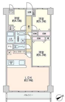 神奈川県川崎市宮前区宮崎1丁目の中古マンションの間取り