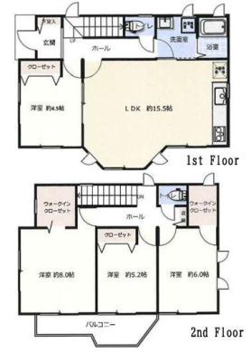 神奈川県横浜市青葉区鴨志田町の中古一戸建ての間取り