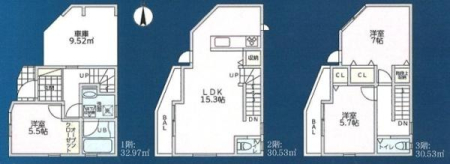 神奈川県川崎市中原区井田2丁目の新築一戸建ての間取り