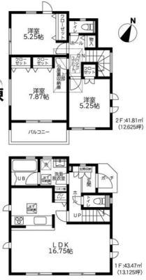 神奈川県藤沢市石川1丁目の新築一戸建ての間取り