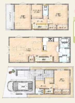 神奈川県川崎市宮前区南野川3丁目の新築一戸建ての間取り