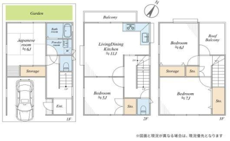神奈川県川崎市高津区北見方3丁目の中古一戸建ての間取り