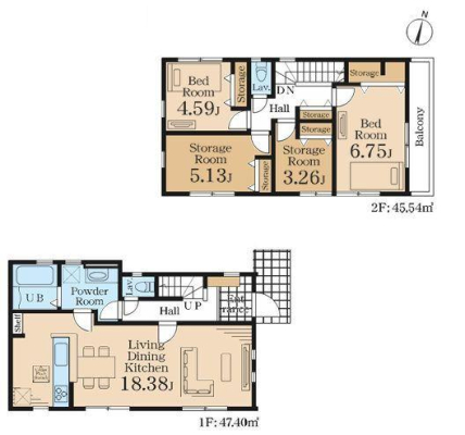 神奈川県横浜市南区永田台の新築一戸建ての間取り