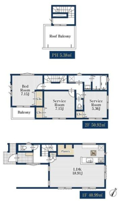 神奈川県横浜市港南区大久保3丁目の新築一戸建ての間取り