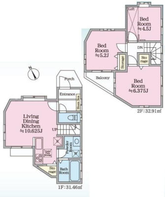 神奈川県横浜市南区六ツ川4丁目の中古一戸建ての間取り