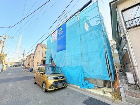 神奈川県横浜市鶴見区獅子ケ谷1丁目の新築一戸建ての現地外観写真