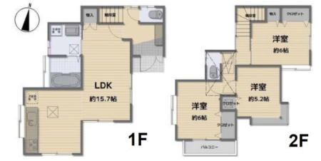 神奈川県海老名市国分南4丁目の中古一戸建ての間取り