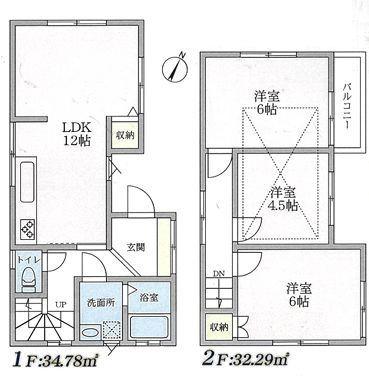 神奈川県横浜市港南区笹下6丁目の中古一戸建ての間取り