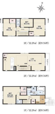 神奈川県川崎市高津区梶ケ谷3丁目の新築一戸建ての間取り