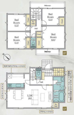 神奈川県横浜市港南区日野南4丁目の新築一戸建ての間取り