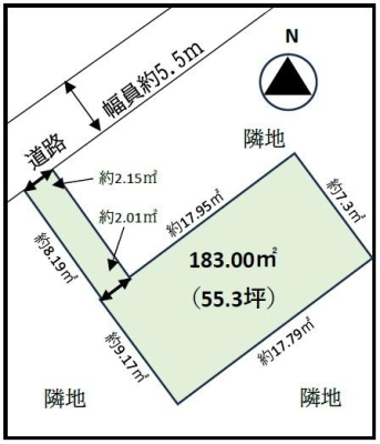 神奈川県高座郡寒川町岡田2丁目の土地の間取り