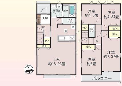 神奈川県大和市深見の新築一戸建ての間取り