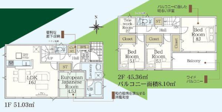 神奈川県横浜市栄区庄戸3丁目の新築一戸建ての間取り