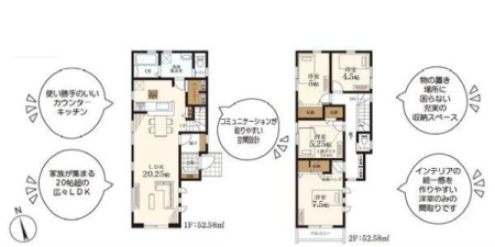 神奈川県川崎市多摩区栗谷1丁目の新築一戸建ての間取り