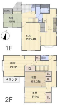 神奈川県川崎市宮前区有馬9丁目の中古一戸建ての間取り