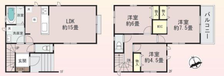 神奈川県横浜市磯子区上中里町の新築一戸建ての間取り