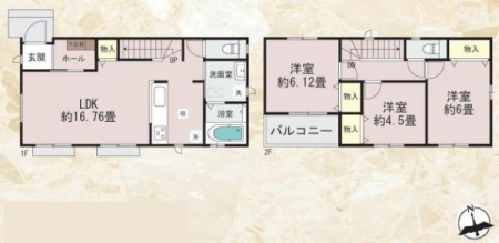 神奈川県横浜市泉区中田東2丁目の新築一戸建ての間取り
