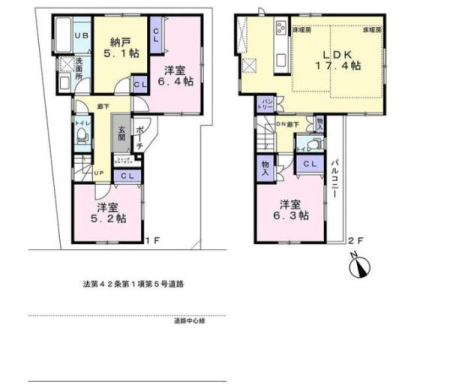 神奈川県横浜市保土ケ谷区釜台町の新築一戸建ての間取り