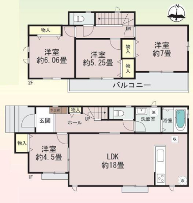 神奈川県横浜市旭区今宿1丁目の新築一戸建ての間取り