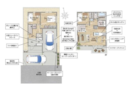 神奈川県藤沢市羽鳥2丁目の新築一戸建ての間取り