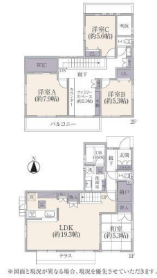 神奈川県横浜市青葉区奈良5丁目の中古一戸建ての間取り