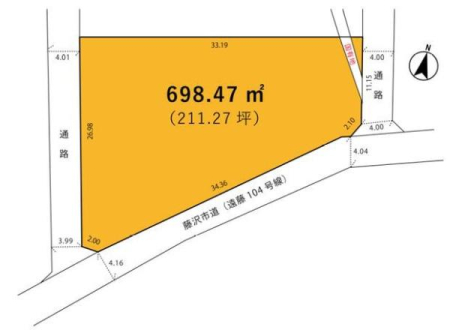 神奈川県藤沢市遠藤の土地の間取り