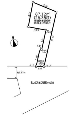 神奈川県川崎市宮前区犬蔵3丁目の土地の間取り